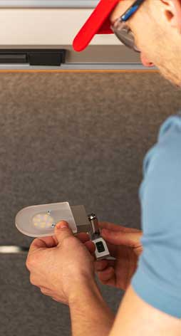 Garage door service in progress