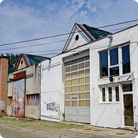 Residential garage front view